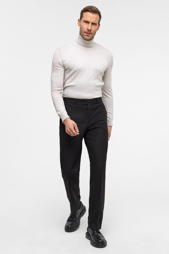 Siyah Regular Düz Pantolon