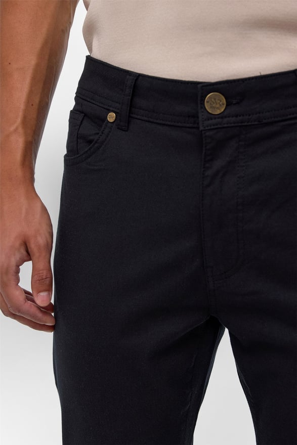 Siyah Slim 5 Cep Kalıp Armürlü Pantolon