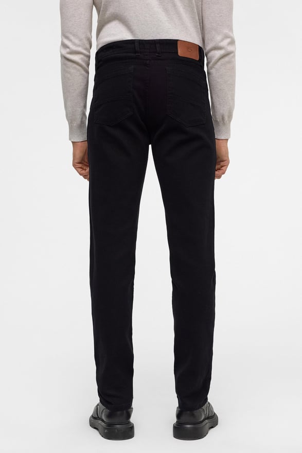 Siyah Slim 5 Cep Kalıp Düz Pantolon