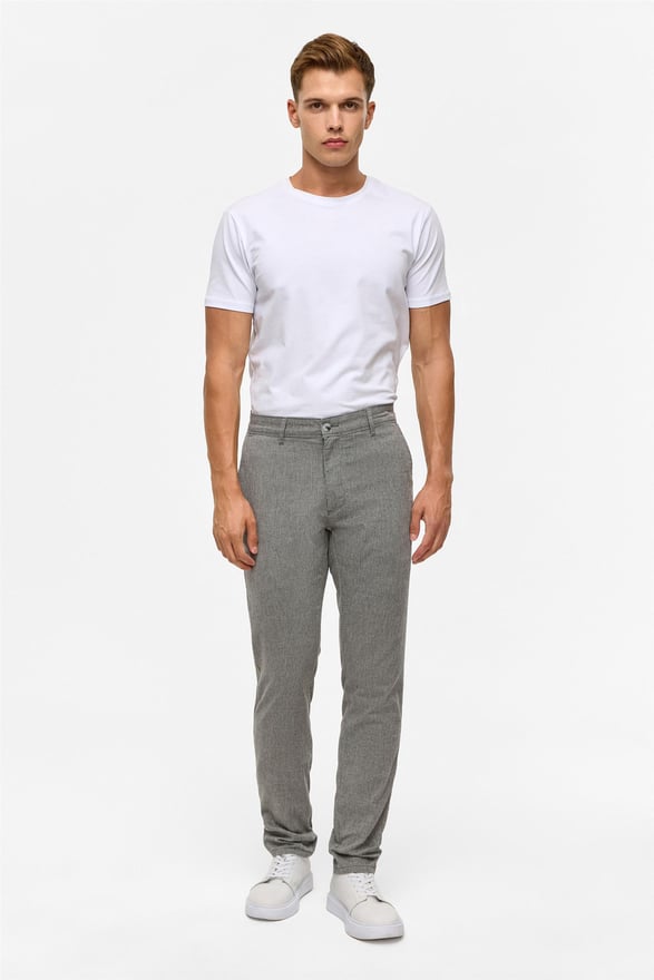 Siyah Slim Armürlü Pantolon