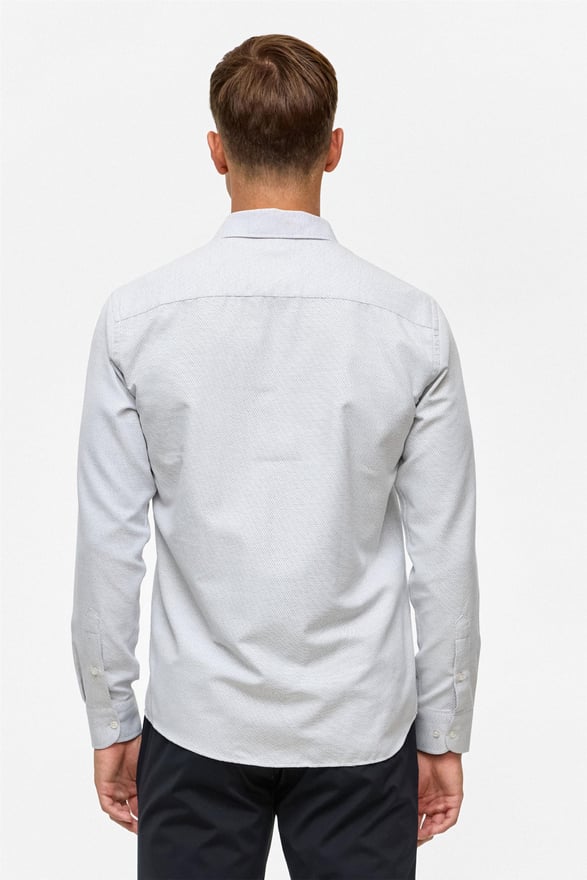 Siyah Slim Desenli Klasik Yaka Gömlek