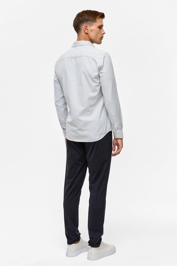 Siyah Slim Desenli Klasik Yaka Gömlek