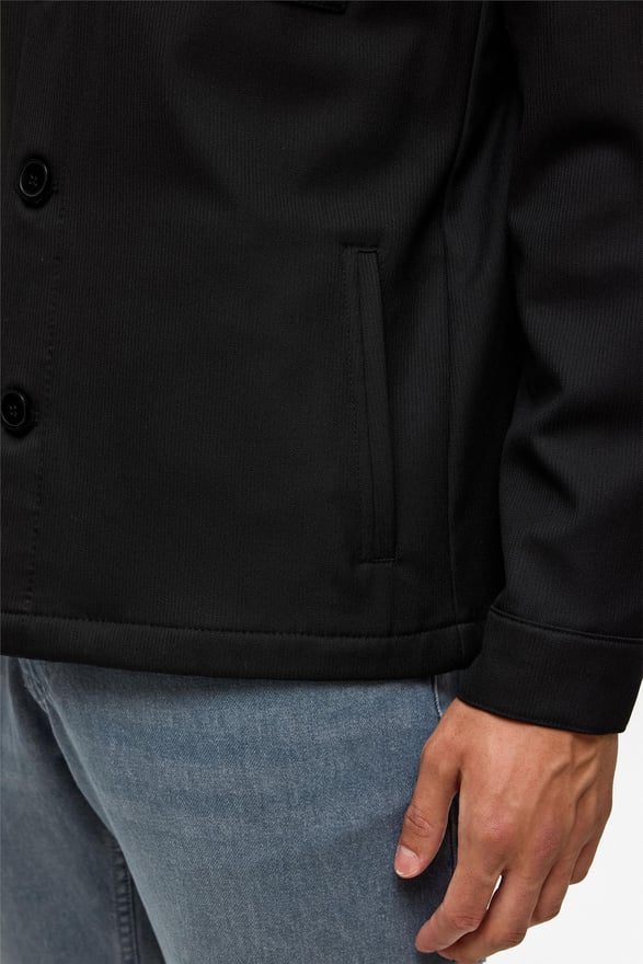 Siyah Slim Desenli Klasik Yaka Mont