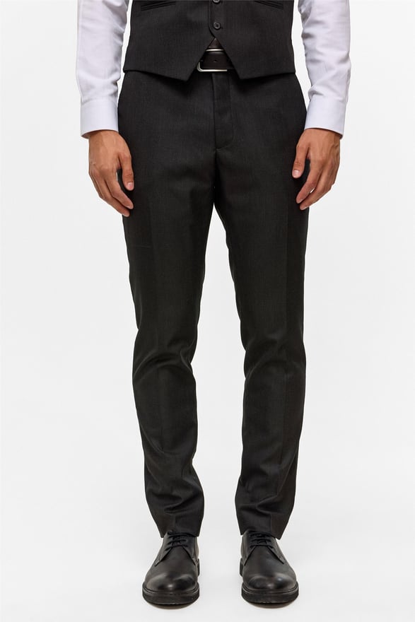 Siyah Slim Desenli Mono Yaka 6 Drop Yelekli Takım Elbise