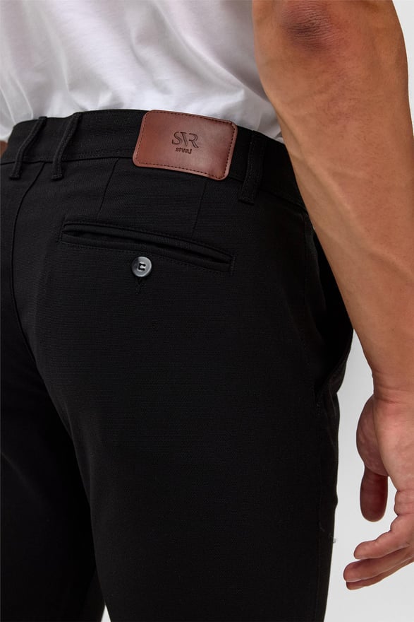 Siyah Slim Desenli Pantolon