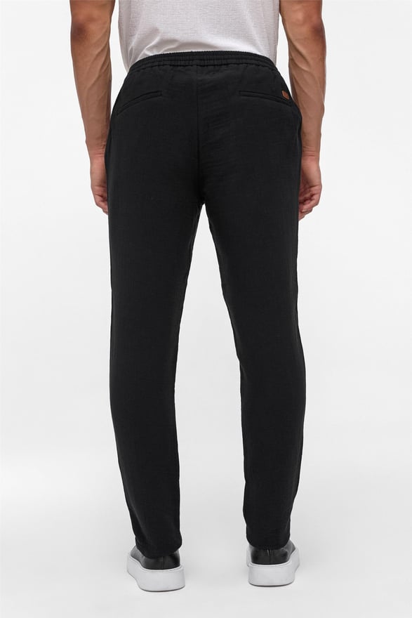 Siyah Slim Düz Jogger Pantolon