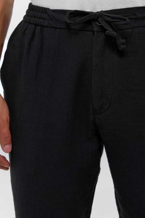 Siyah Slim Düz Jogger Pantolon