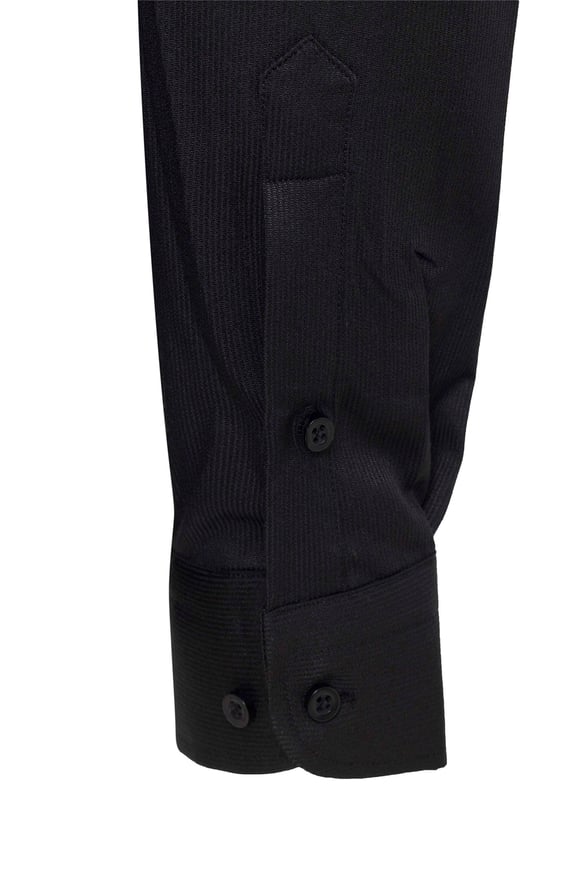 Siyah Slim Düz Klasik Yaka Gömlek