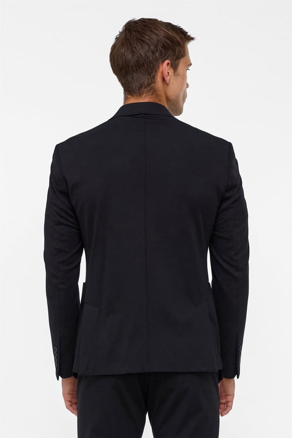 Siyah Slim Düz Mono Yaka 6 Drop Jogger Pantolon