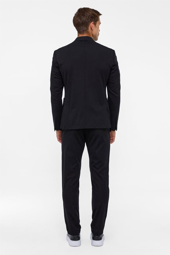 Siyah Slim Düz Mono Yaka 6 Drop Jogger Pantolon