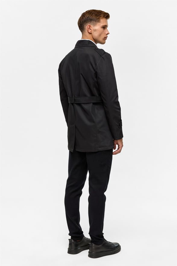 Siyah Slim Düz Mont