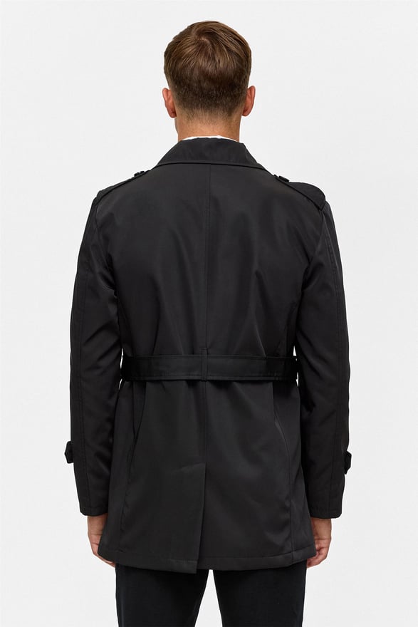 Siyah Slim Düz Mont