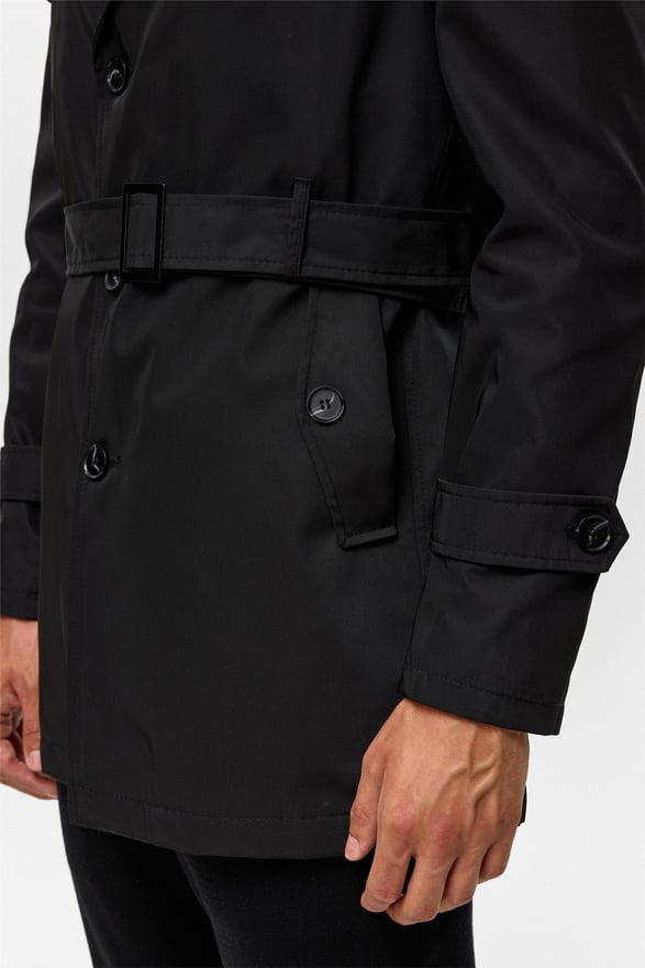 Siyah Slim Düz Mont