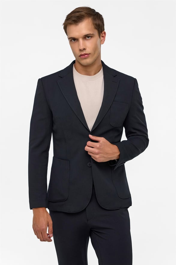 Siyah Slim Fit Düz 6 Drop Jogger Pantolon