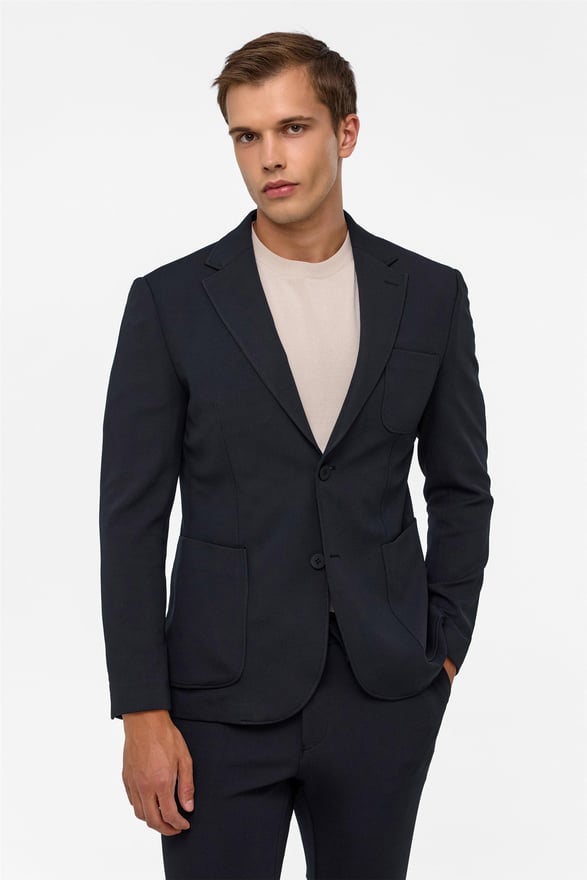 Siyah Slim Fit Düz 6 Drop Jogger Pantolon