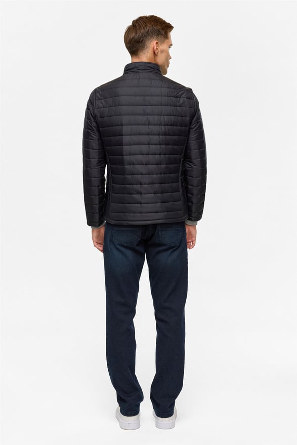 Siyah Slim Kapitone Mont