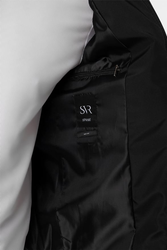 Siyah Slim Kapitone Mont