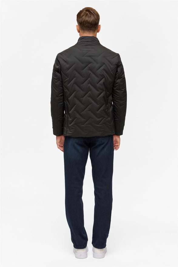 Siyah Slim Kapitone Mont