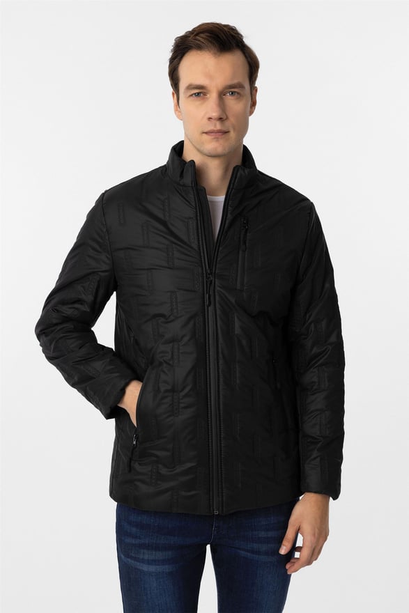 Siyah Slim Kapitone Mont