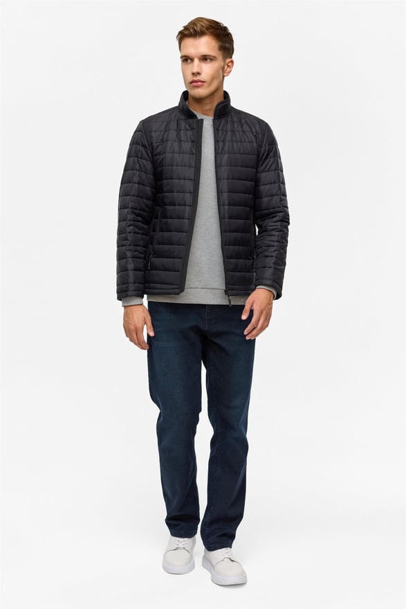 Siyah Slim Kapitone Mont