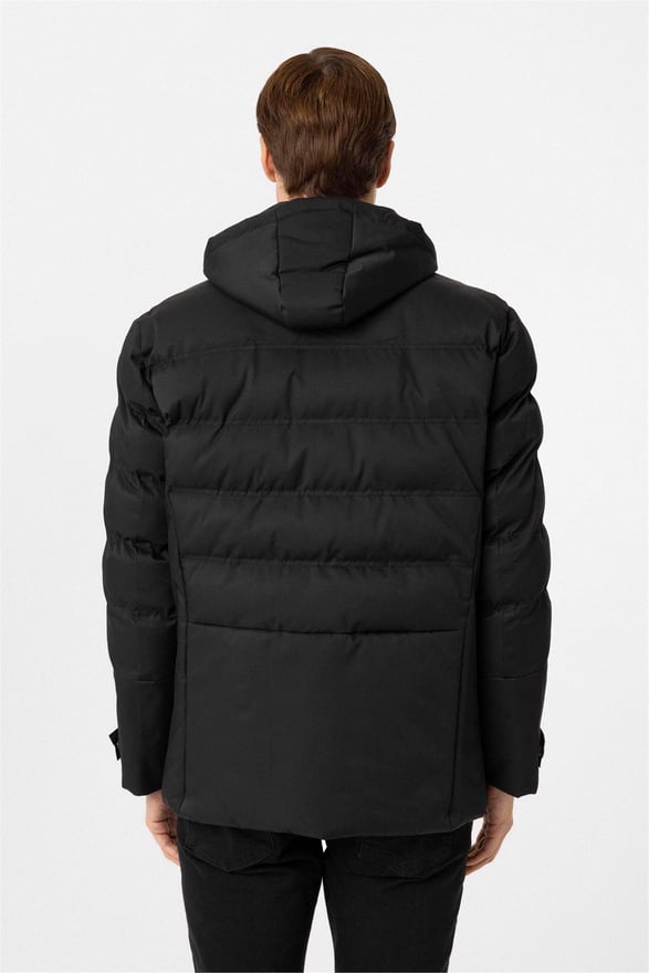 Siyah Slim Kapitone Mont