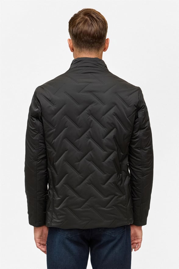 Siyah Slim Kapitone Mont