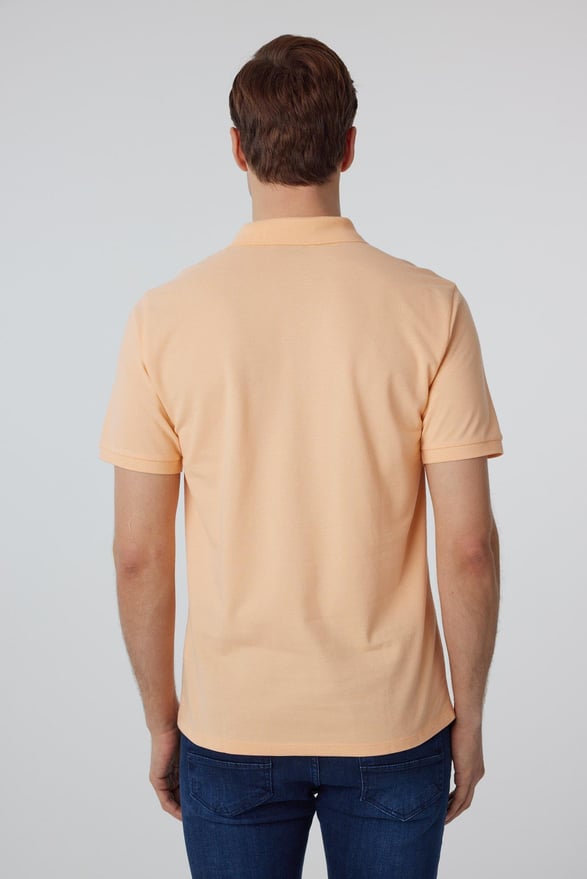 Sütlü Kahve Regular Armürlü Polo Yaka Tişört