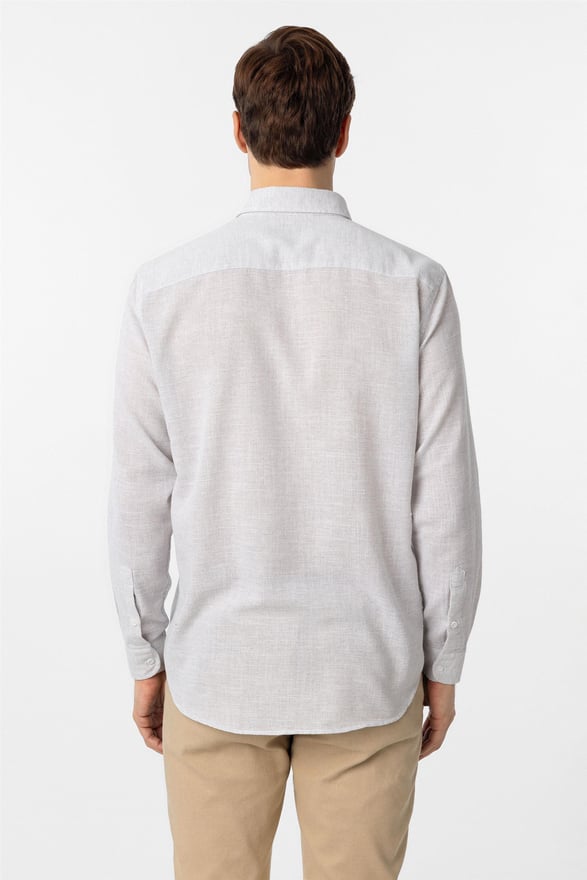 Taş Regular Desenli Düğmeli Yaka Gömlek