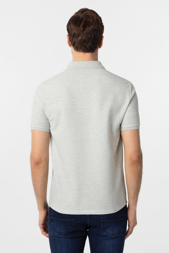 Yeşil Slim Armürlü Polo Yaka Tişört