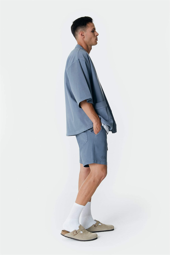 Kot Kimono Ceket - Mavi