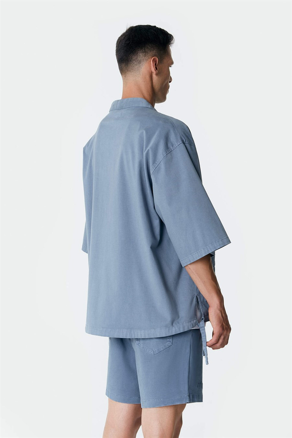 Kot Kimono Ceket - Mavi