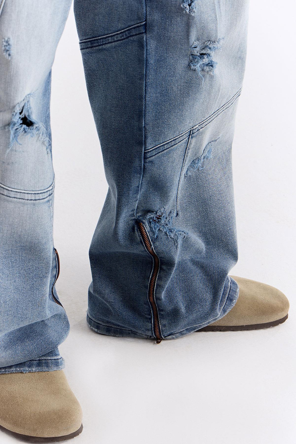 Mavi Super Oversize Kargo Kot Pantolon