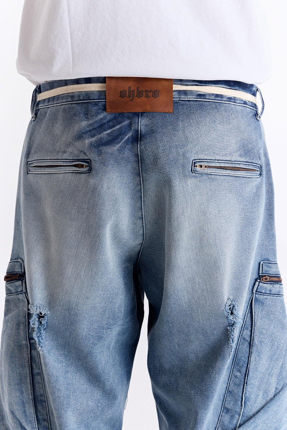 Mavi Super Oversize Kargo Kot Pantolon