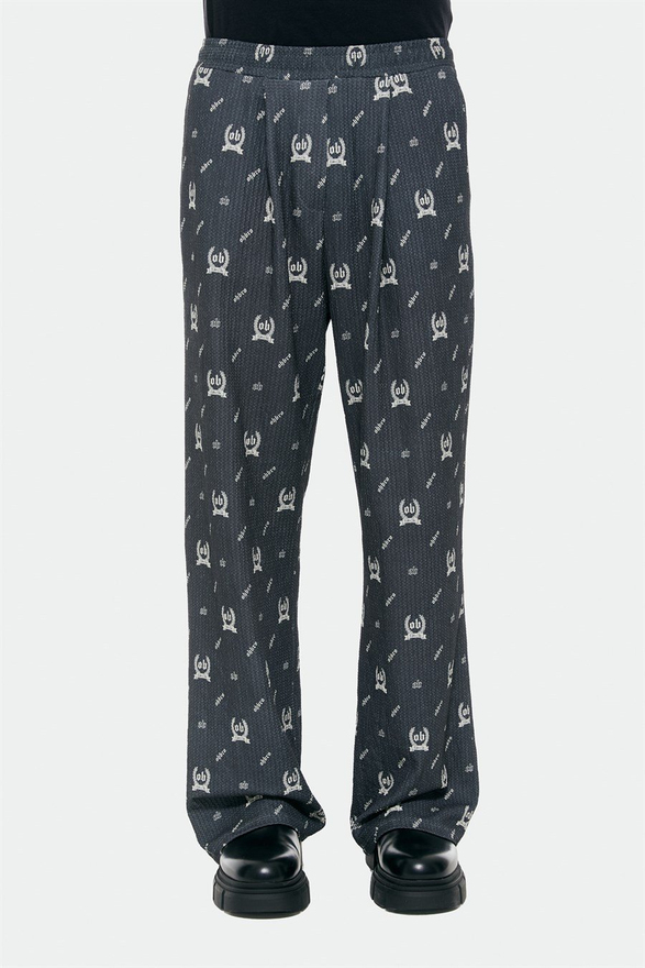 MONOGRAM BASKILI ANTRASİT BAGGY SOKAK PİJAMASI
