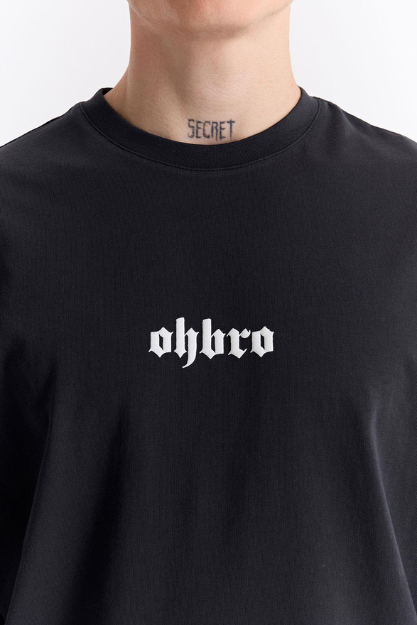Siyah Klasik Logo Super Oversize Tişört