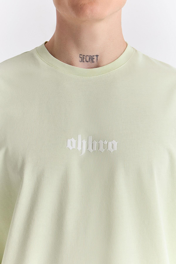 Su Yeşili Klasik Logo Super Oversize Tişört