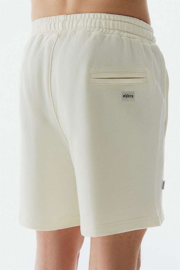Sweat Şort Vintage Beyaz