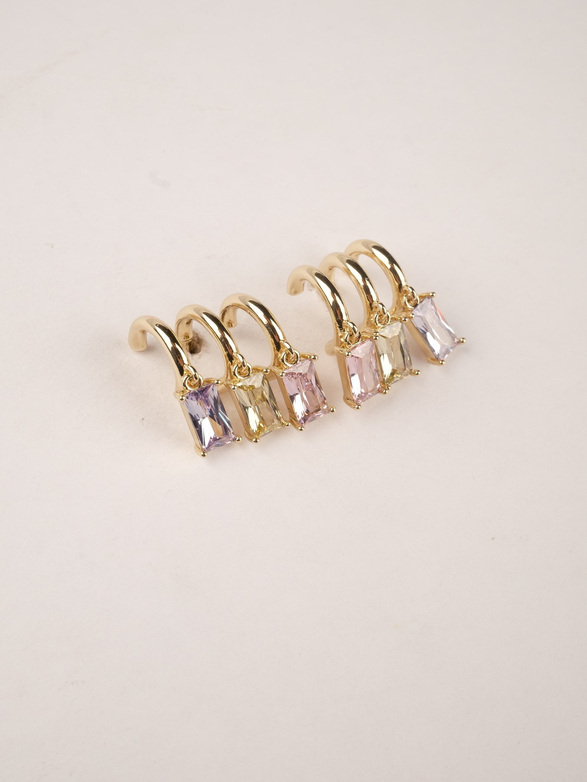 Renkli Taşlı Çoklu Küpe