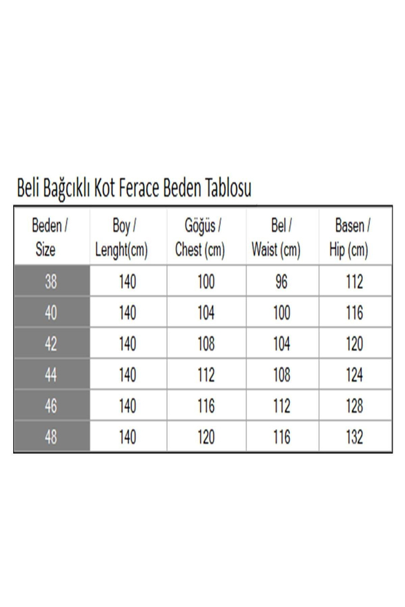 Beli Bağcıklı Kot Ferace Açık Mavi 19226