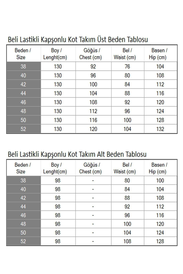 Beli Lastikli Kapşonlu Kot Takım Koyu Mavi MSW19370-2