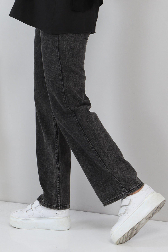 Bol Paça Kot Pantolon Siyah 6016