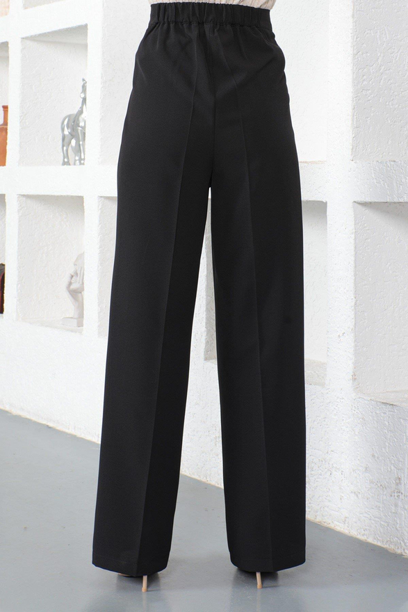 Bol Paça Kumaş Pantolon Siyah 6056