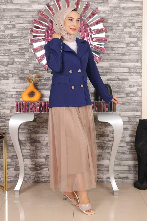 Ceketli Eteği Tül Takım İndigo MSW19151-1