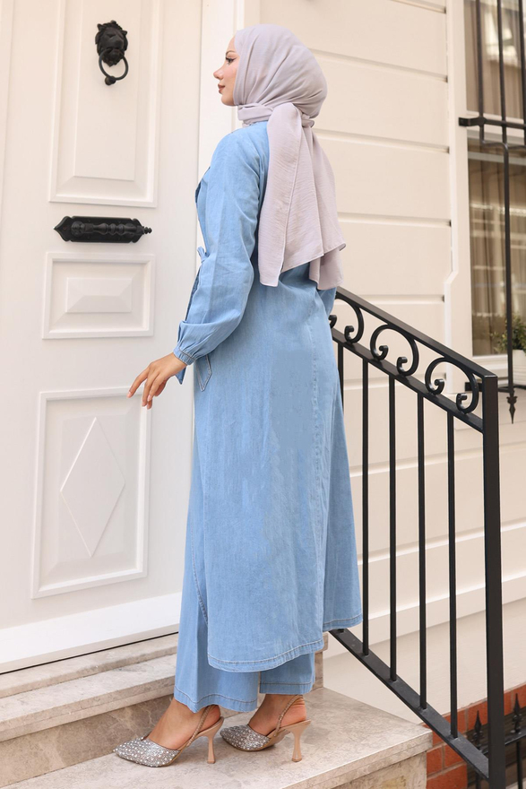 Çıtçıt Detaylı Kot Takım Açık Mavi 19262