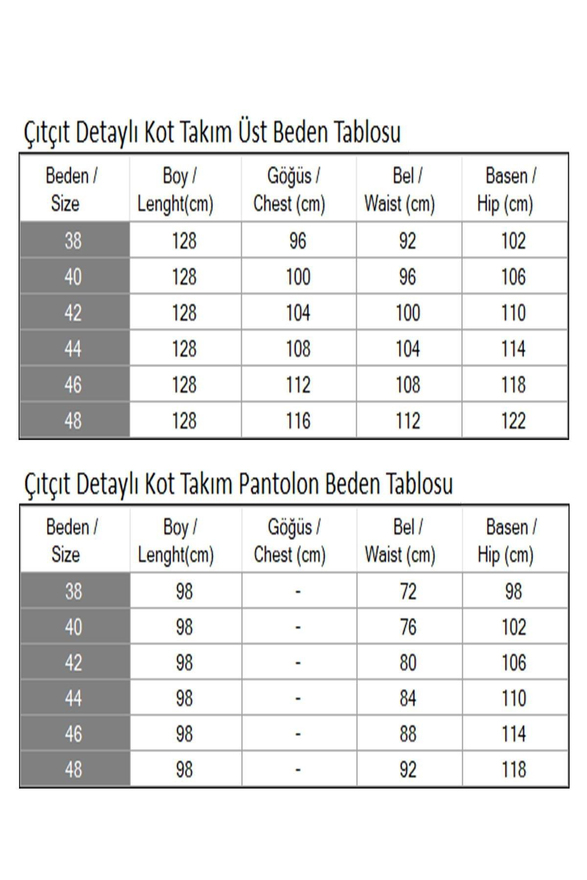 Çıtçıt Detaylı Kot Takım Koyu Mavi 19262