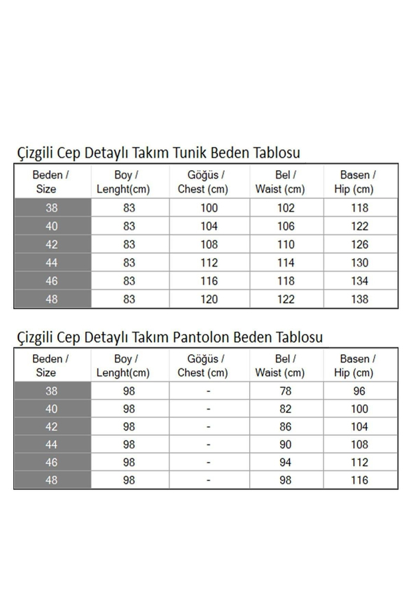 Çizgili Cep Detaylı Takım Siyah MSW19242-1