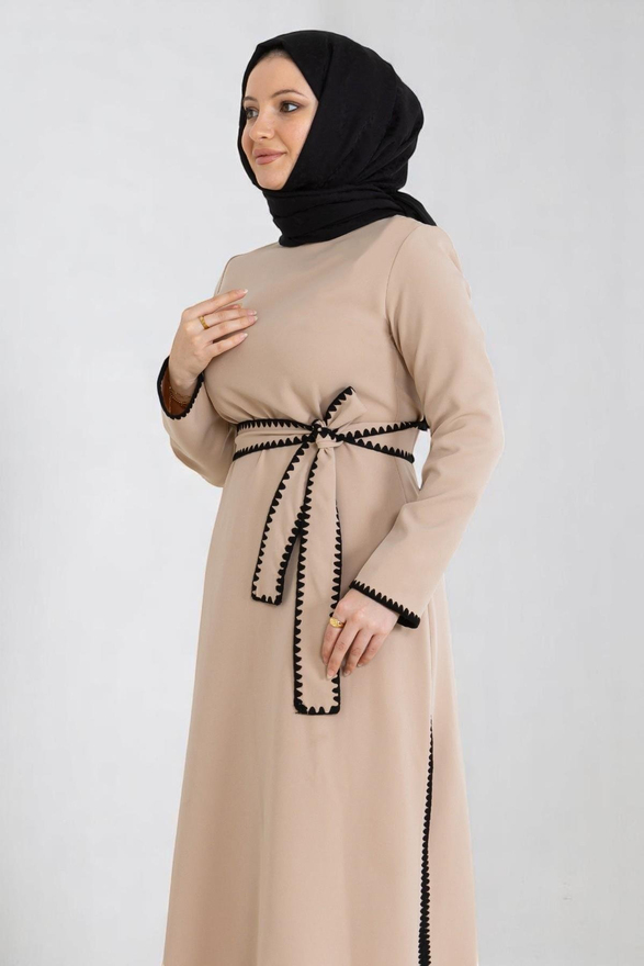 Çoban Dikişli Kemerli Takım Bej 19365