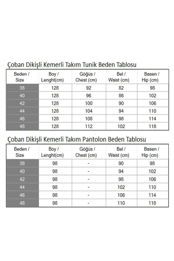 Çoban Dikişli Kemerli Takım Gül Kurusu MSW19365-3