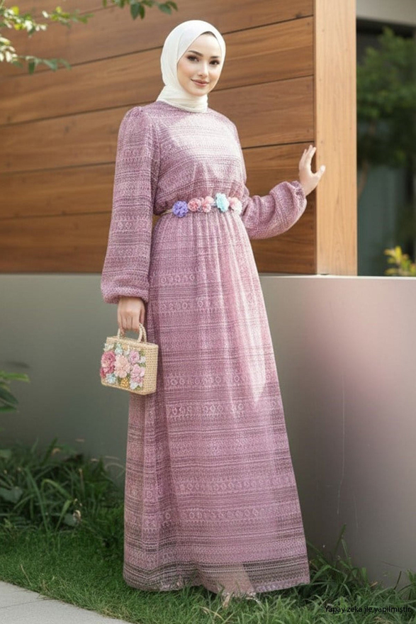 Dantelli Anne Elbise Gül Kurusu 16800