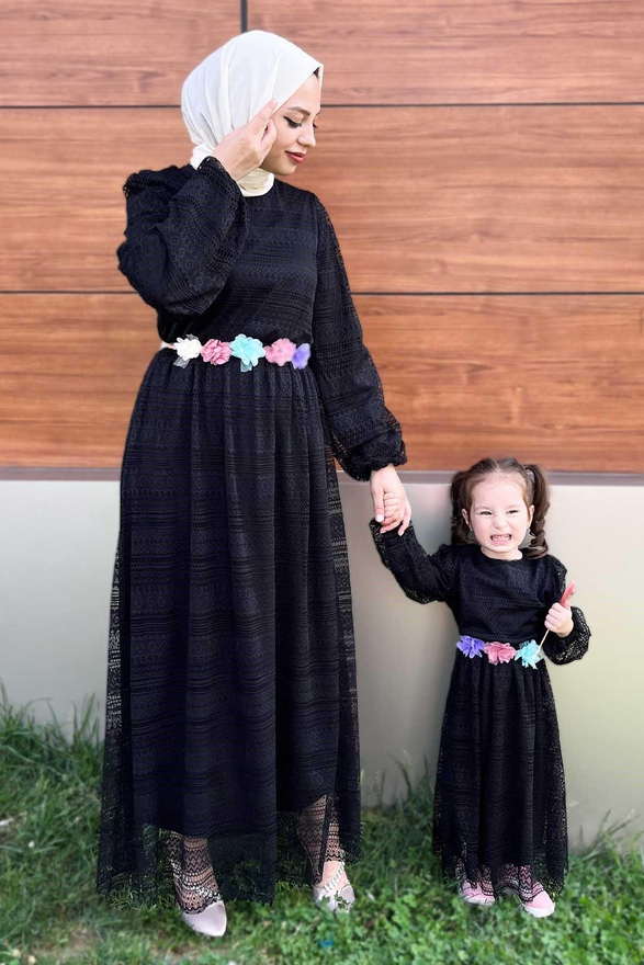 Dantelli Anne Elbise Siyah 16800